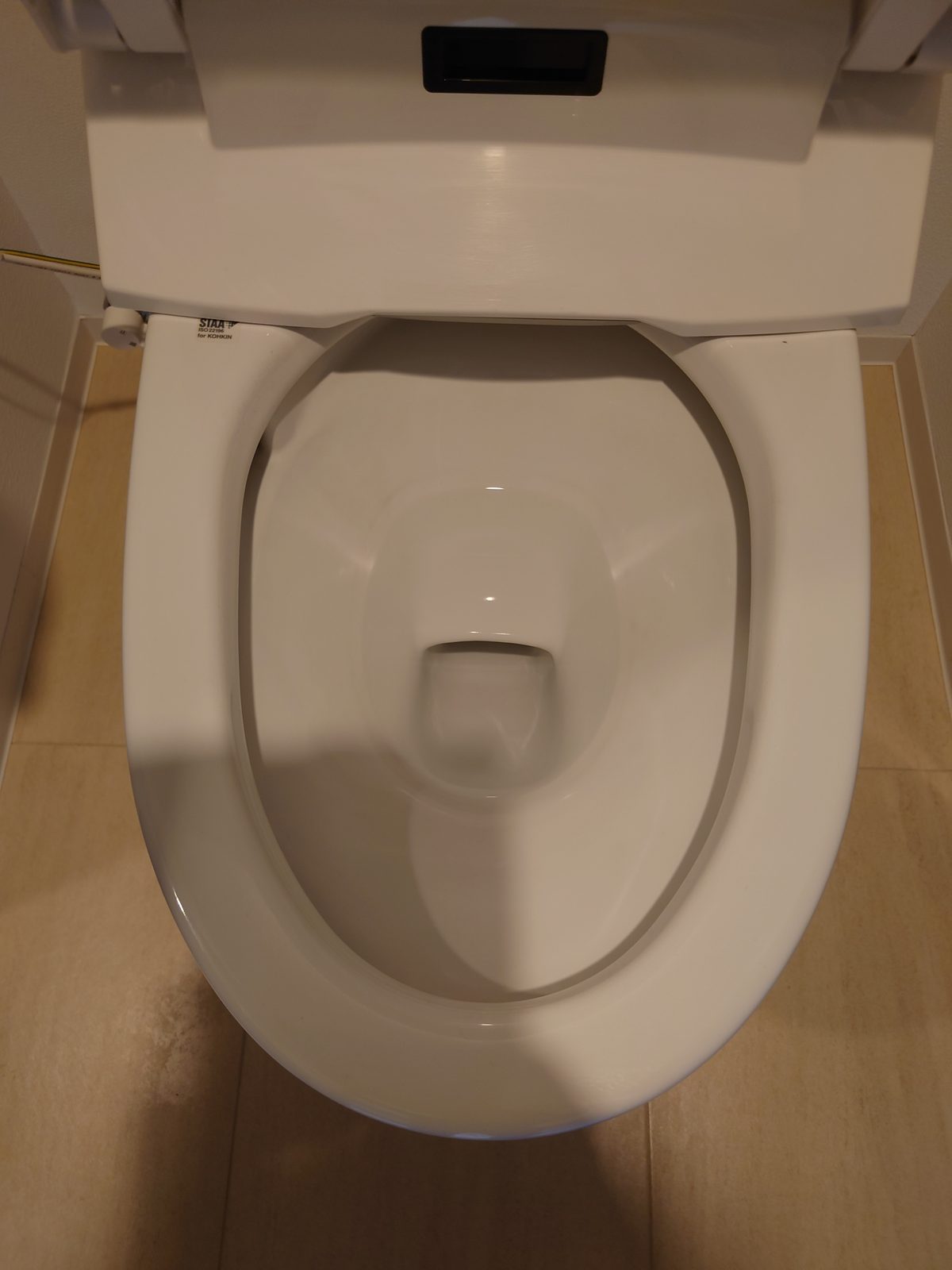 10日後にフィルムを外した便器。水位は見た目では変わっていない